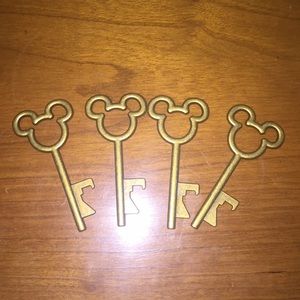 Set of 4 Mickey Mouse key shaped bottle openers